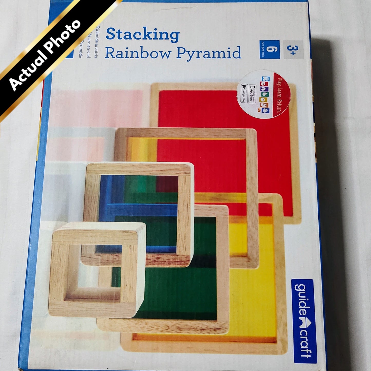 Guidecraft Stacking Rainbow Pyramid [Heavily used] [#163]