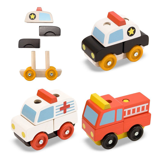 Melissa & Doug Stacking Emergency Vehicles [Gently used] [#246]