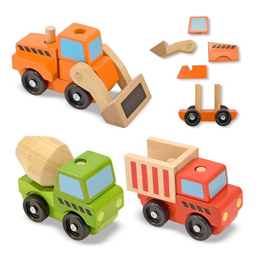 Melissa & Doug Stacking Construction Vehicles [Gently used] [#244]