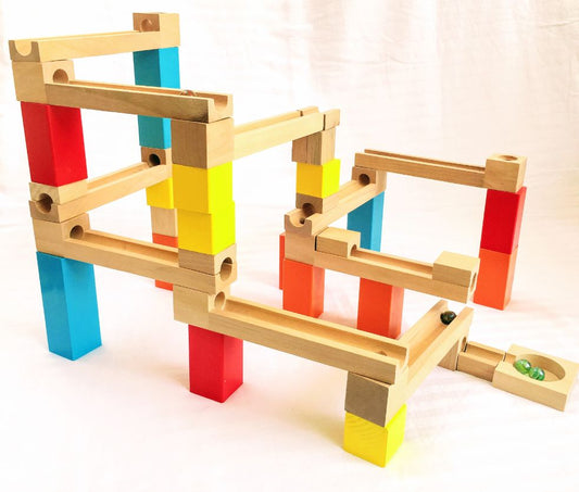 Rentoys Wooden Marble Run 54pc Set [Gently used] [#399]