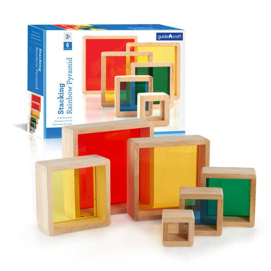 Guidecraft Stacking Rainbow Pyramid [Heavily used] [#163]