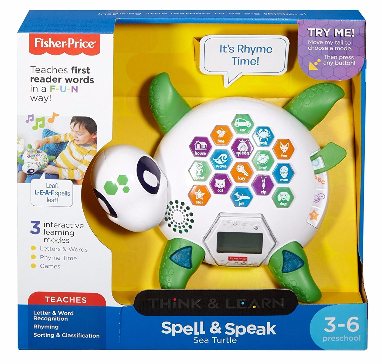 Fisher Price Spell Speak Sea Turtle [Gently used] [#517]